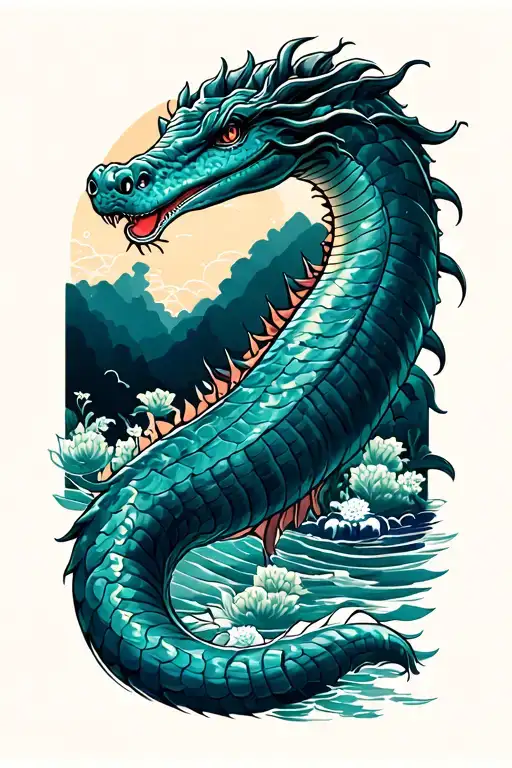 Loch Ness Monster tattoo design idea