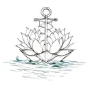 anchor sail lotusblume tattoo design idea