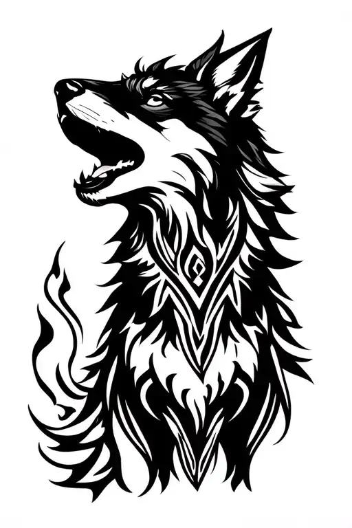 howling coyotes  tattoo design idea