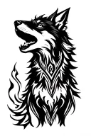howling coyotes  tattoo design idea
