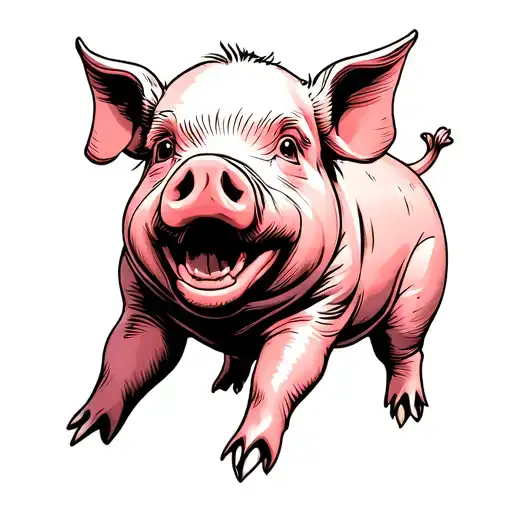 sweet pig for my wife victoria who I call Schweini tattoo design idea