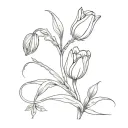 tulip and lupin tattoo design idea