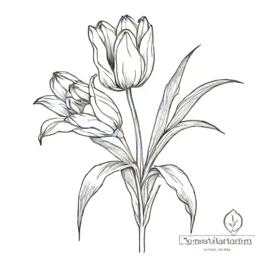 tulip and lupin tattoo design idea