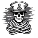 American sailor rubber hose style tattoo design idea