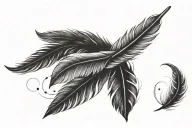 A stylized quill that turns into ink or words as it is written, representing the idea of ​​letting go of tattoo design idea