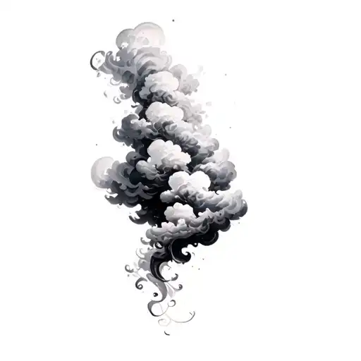 Coverup Clouds and Smoke tattoo design idea
