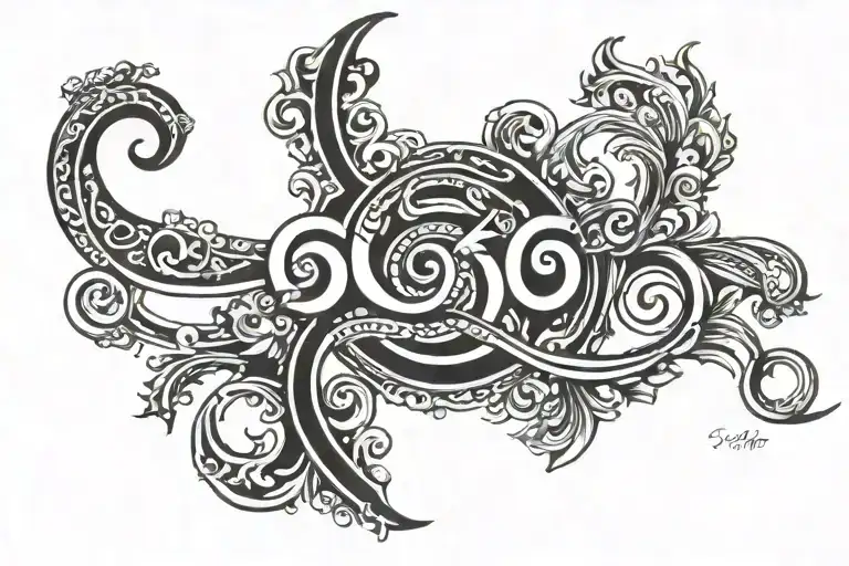 twenty six in greek with infinity  tattoo design idea