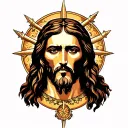 Black  Rockstar Jesus tattoo design idea