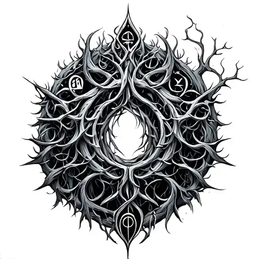 ERD Tree, Malenia, Elden Ring, Runes tattoo design idea