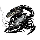 whiskey lizard and cigar smoking scorpion tattoo design idea