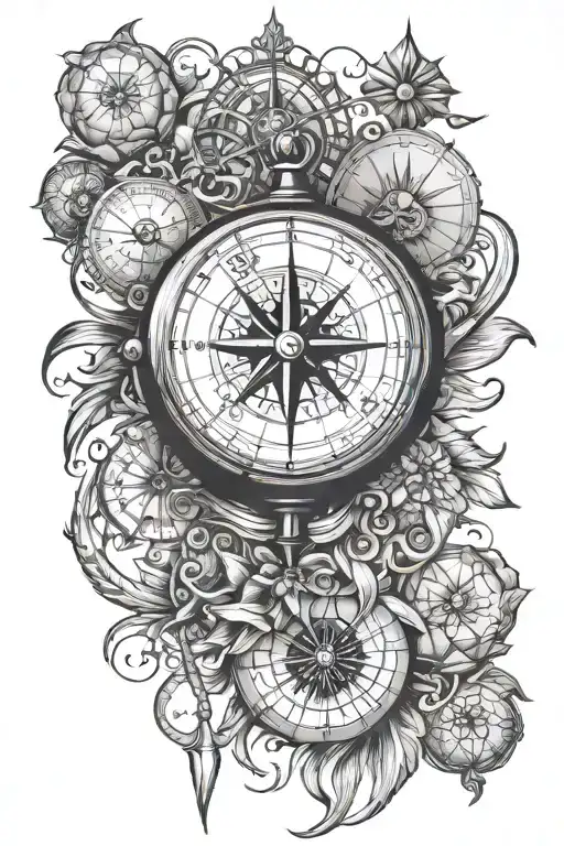 compass globe sun travel tattoo tattoo design idea