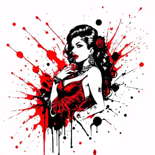 pin up girl realism tattoos gothic sexy tattoo design idea