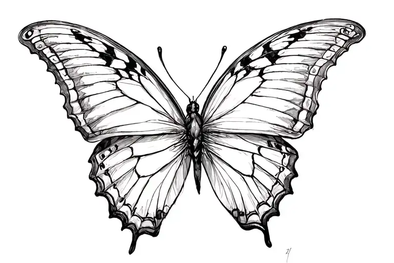 morpho butterfly tattoo design idea