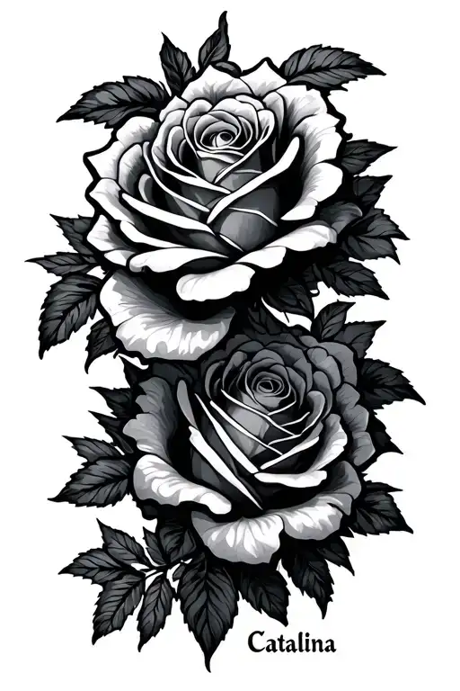 "Catalina " rose tattoo design idea