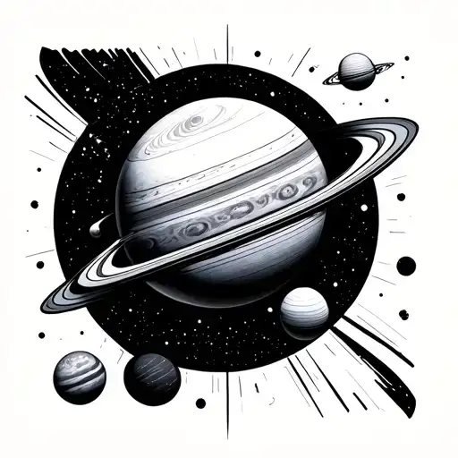 minimalistic solar system tattoo design idea