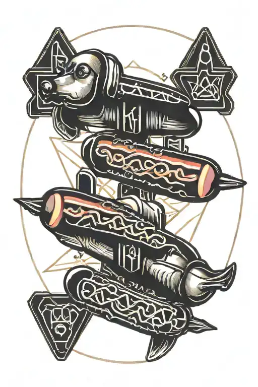 hot dogs tattoo design idea
