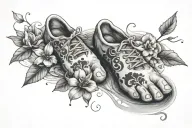baby foot print & Serenity Firefly combined tattoo design idea
