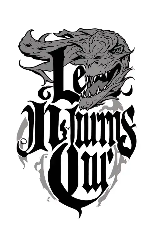 An inscription with the written 'Le Mons Ou returns to Corsivo tattoo design idea