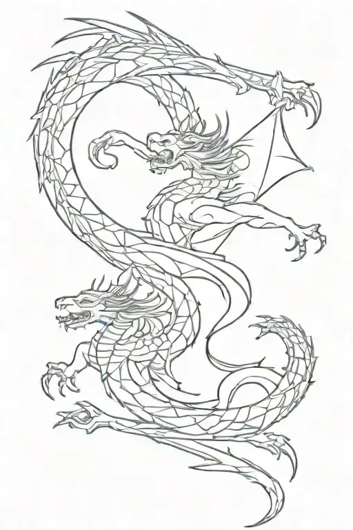 Gemini's dragon with a Warrior Protector tattoo design idea