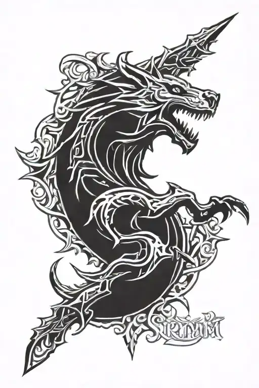 skyrim logo incorporated tattoo design idea