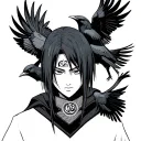 Itachi Uchiha with crows tattoo design idea
