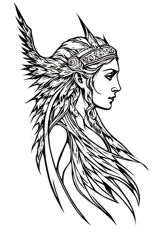 Norse goddess skadi tattoo design idea