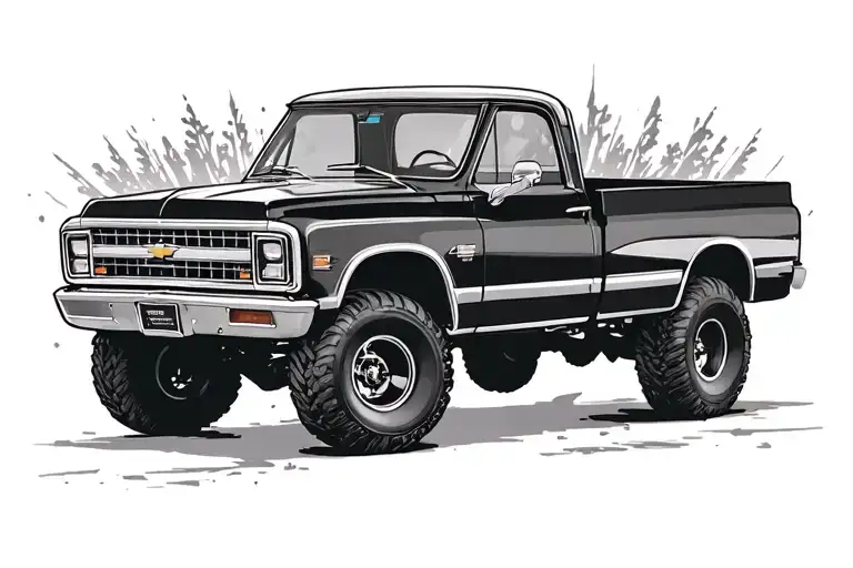 Chevy 1972 k20 tattoo design idea