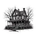 haunted house by treaty oak revival tattoo design idea
