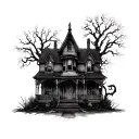 haunted house by treaty oak revival tattoo design idea