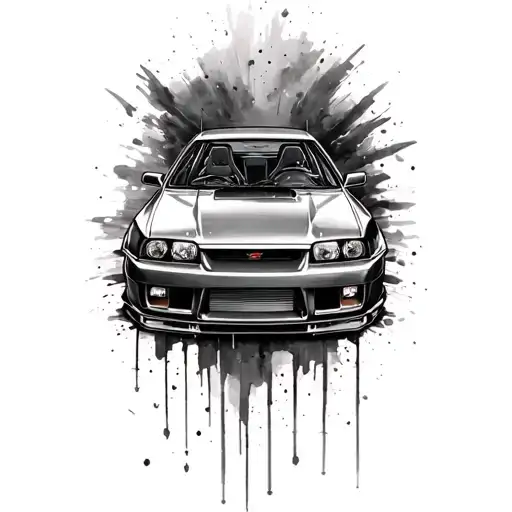 Nissan Skyline R34 tattoo design idea