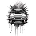 Nissan Skyline R34 tattoo design idea