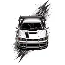Nissan Skyline R34 tattoo design idea