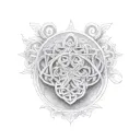 father and daughters celtic pattern tattoo design idea