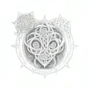 father and daughters celtic pattern tattoo design idea