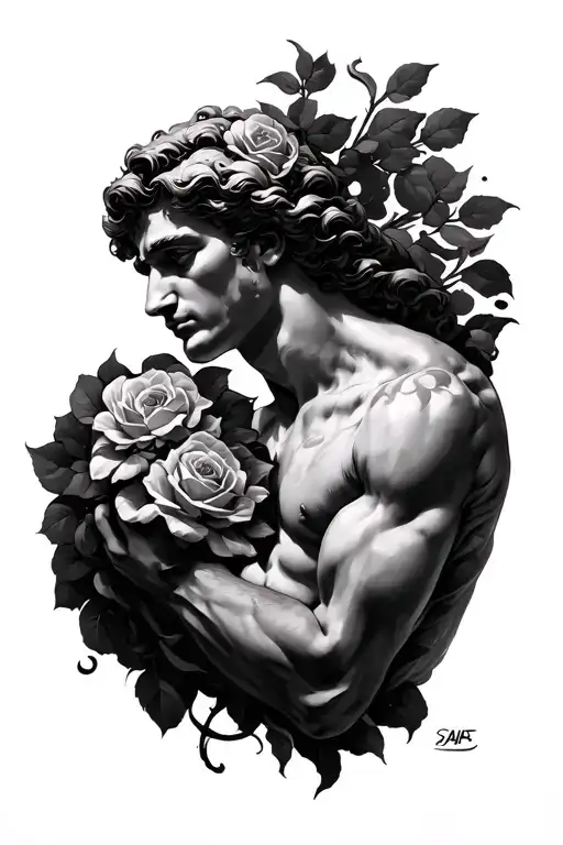 Adam's touch by Michelangelo tattoo design idea