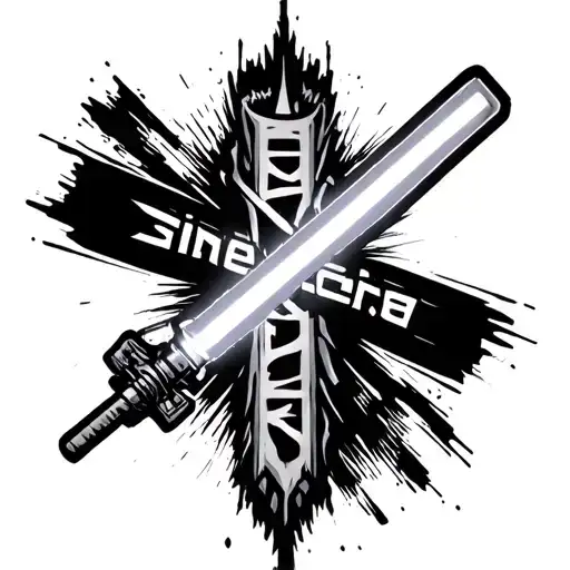 "Sine cera"  lightsaber cross tattoo design idea