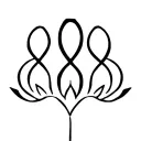 888 angel number with lotus tattoo design idea