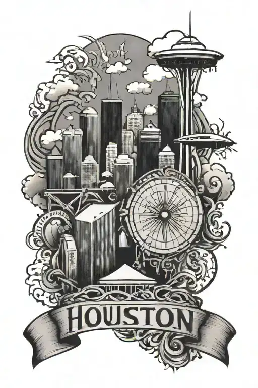 a tattoo that represents Houston Texas's culture  tattoo design idea