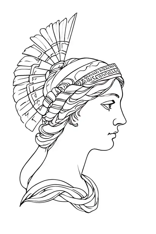 Greek goddess Athena tattoo design idea