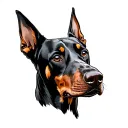 Doberman dog head tattoo design idea