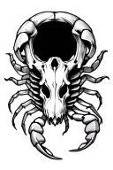 scorpion skull with hole tattoo design idea