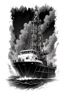 oil rig tattoo design idea