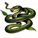 snakes, feminine tattoo design idea