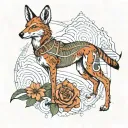 Ethiopian Wolf in Ethiopian map tattoo design idea