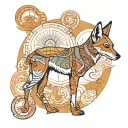 Ethiopian Wolf in Ethiopian map tattoo design idea