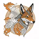 Ethiopian Wolf in Ethiopian map tattoo design idea