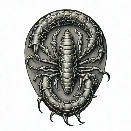 scorpion stinging tattoo design idea