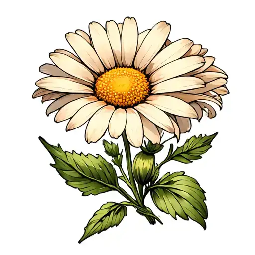 april daisy flower tattoo design idea