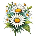 april daisy flower tattoo design idea