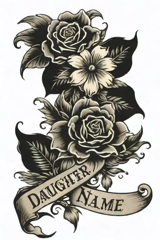 daughter name tattoo design idea
